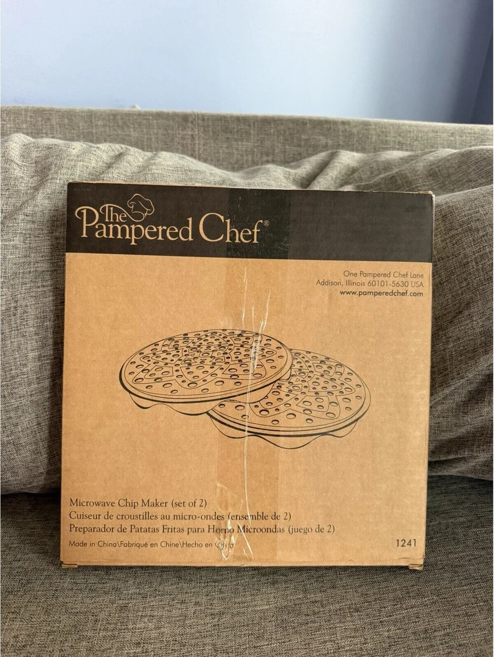 The Pampered Chef Microwave Chip Maker Set of 2 #1241 New Open Box